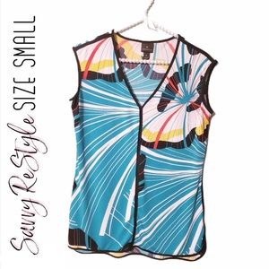 Multi-Color Sleeveless Top | Size Small